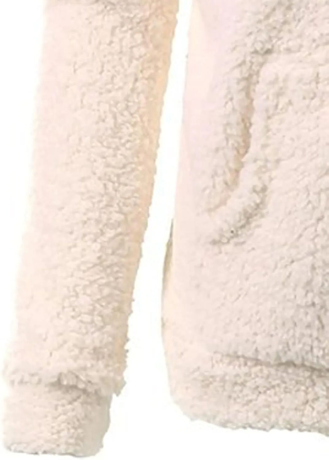 Women Faux Fur Fleece Jacket Casual Zipper Hooded Coat Spring Fall Transitional Fashion Lightweight Sherpa Coat