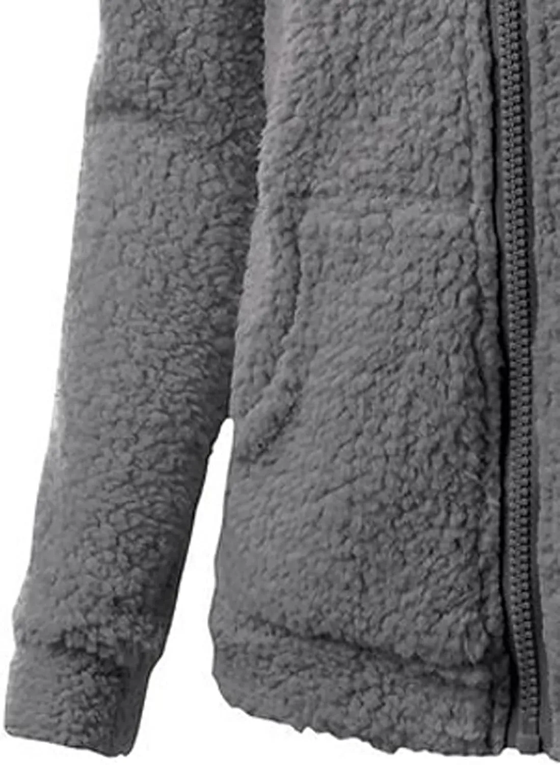 Women Faux Fur Fleece Jacket Casual Zipper Hooded Coat Spring Fall Transitional Fashion Lightweight Sherpa Coat