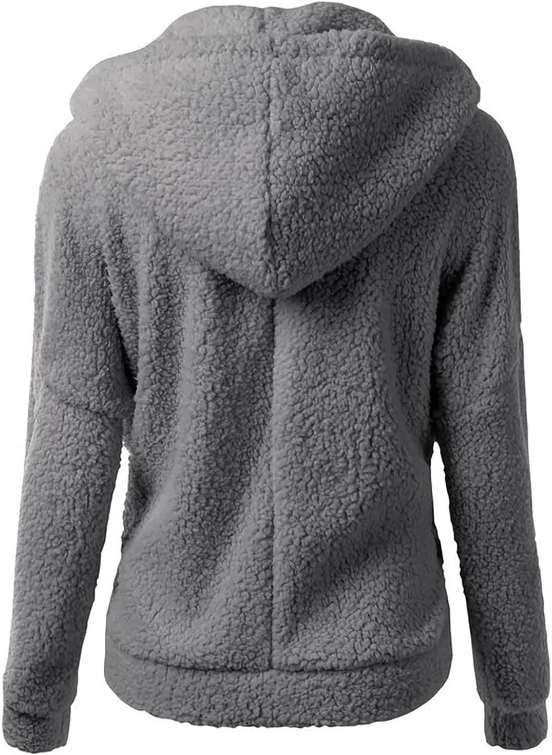 Women Faux Fur Fleece Jacket Casual Zipper Hooded Coat Spring Fall Transitional Fashion Lightweight Sherpa Coat