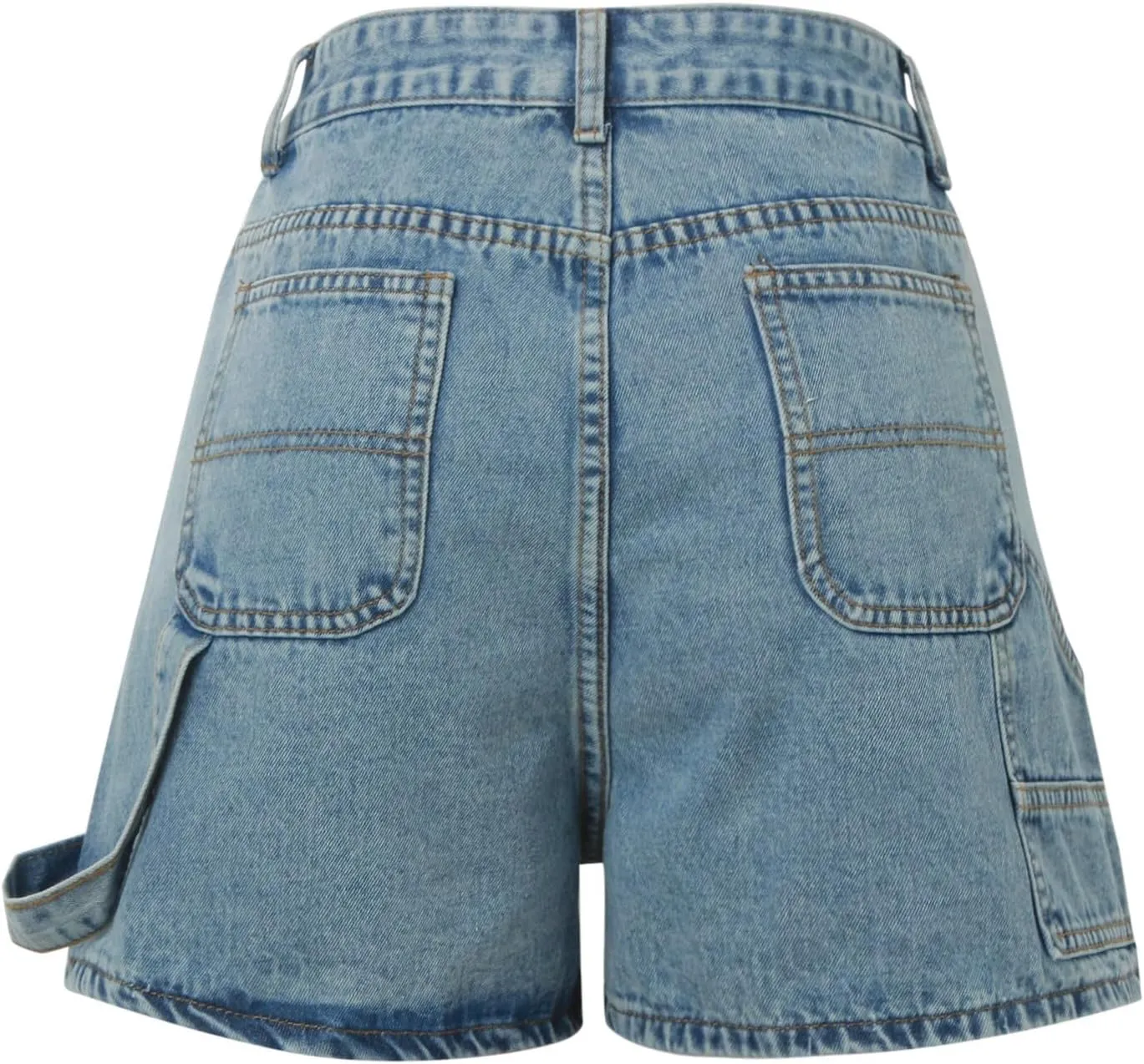 Women Jean Shorts High Waisted Carpenter Denim Shorts with Pockets Trendy Fashion Summer Shorts Jean Shorts for