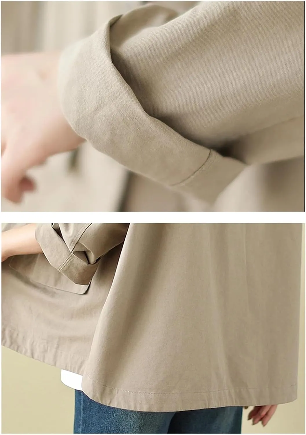 Women Long Sleeve Hooded Jackets Style Streetwear Solid Color Loose Casual Outerwear Coats