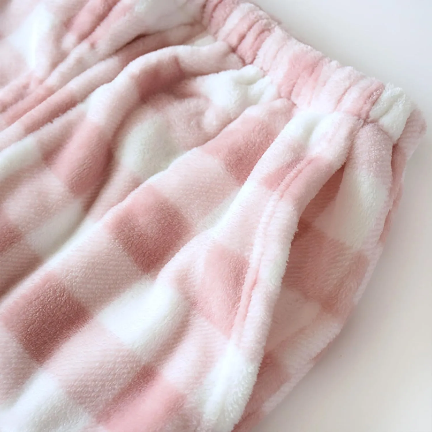 Women Plaid Fleece Pajama Pant Straight Leg Casual Elastic Waist Fluffy Home Trousers Winter Warm Trendy Plush Pants