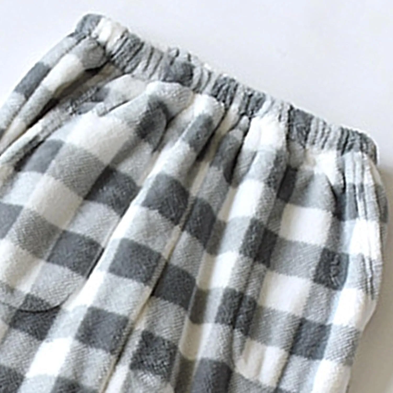 Women Plaid Fleece Pajama Pant Straight Leg Casual Elastic Waist Fluffy Home Trousers Winter Warm Trendy Plush Pants