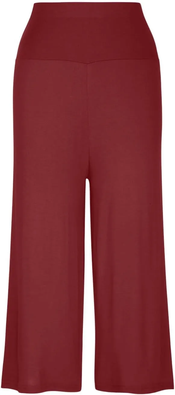 Womens Capris Wide Leg Yoga Pants High Waisted Summer Pants Cropped Lounge Pants Tummy Control Flowy Pants Boho Pants