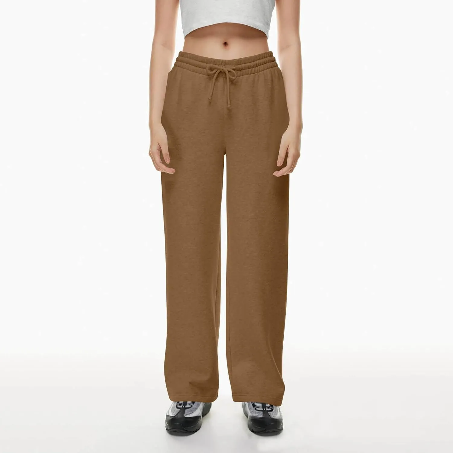 Women's Causal Drawstring High Waist Baggy Straight Leg Joggers Sweatpants with Pockets Workout Comfy Lounge Pants