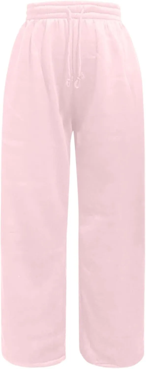 Women's Causal Drawstring High Waist Baggy Straight Leg Joggers Sweatpants with Pockets Workout Comfy Lounge Pants