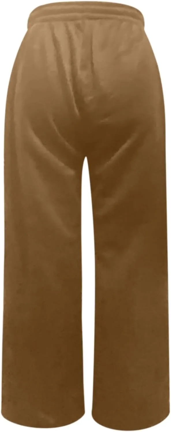 Women's Causal Drawstring High Waist Baggy Straight Leg Joggers Sweatpants with Pockets Workout Comfy Lounge Pants