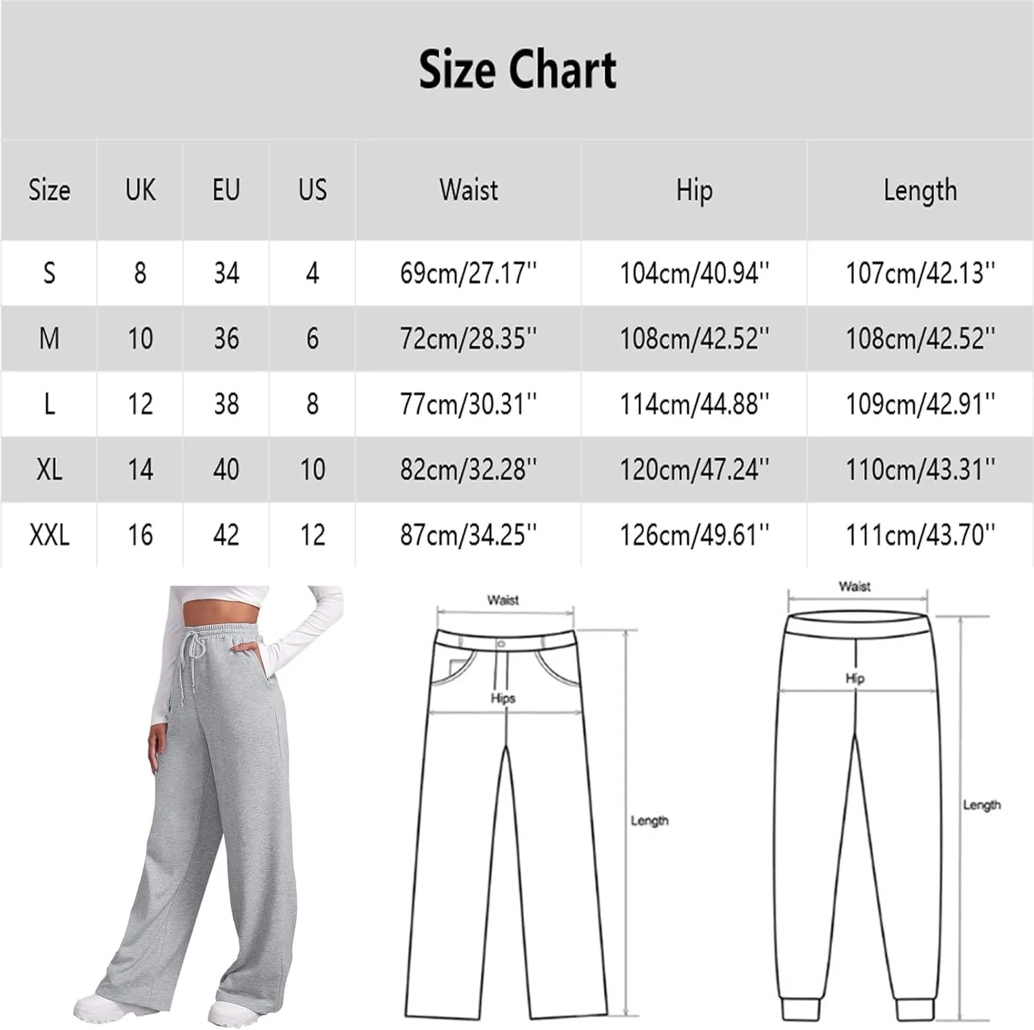 Women's Causal Drawstring High Waist Baggy Straight Leg Joggers Sweatpants with Pockets Workout Comfy Lounge Pants