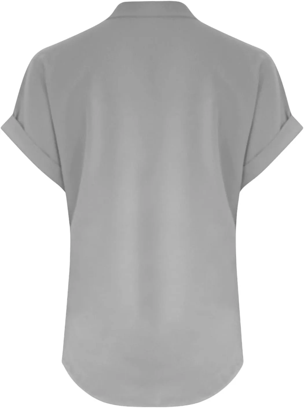 Womens Cotton Linen Shirts Button V Neck T Shirts Rolled Short Sleeve Tops Casual Summer Blouses Tshirt Shirts