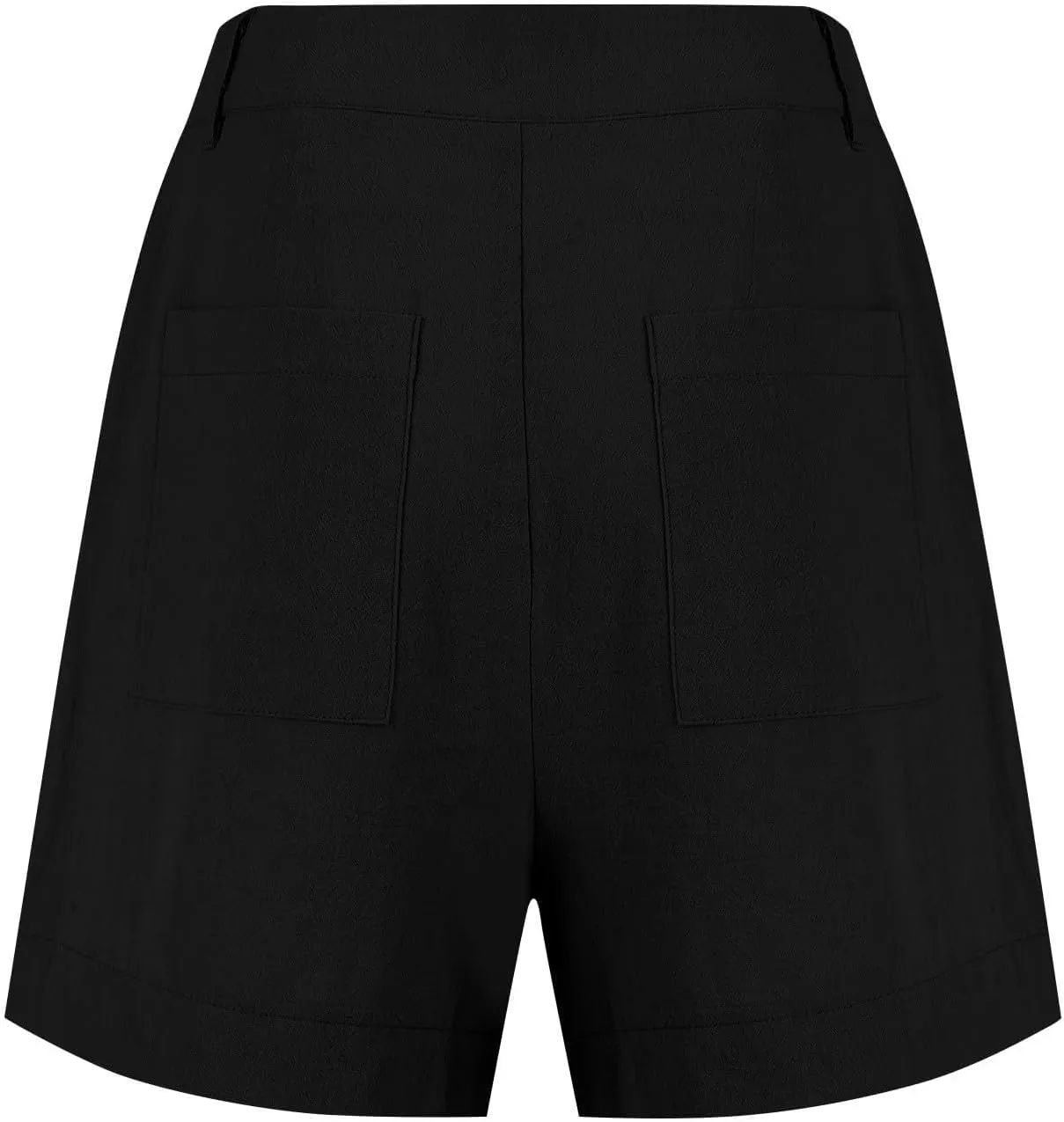 Womens Cotton Linen Shorts Summer Chino Shorts High Waisted Bermuda Shorts Dressy Wide Leg Shorts with Pockets