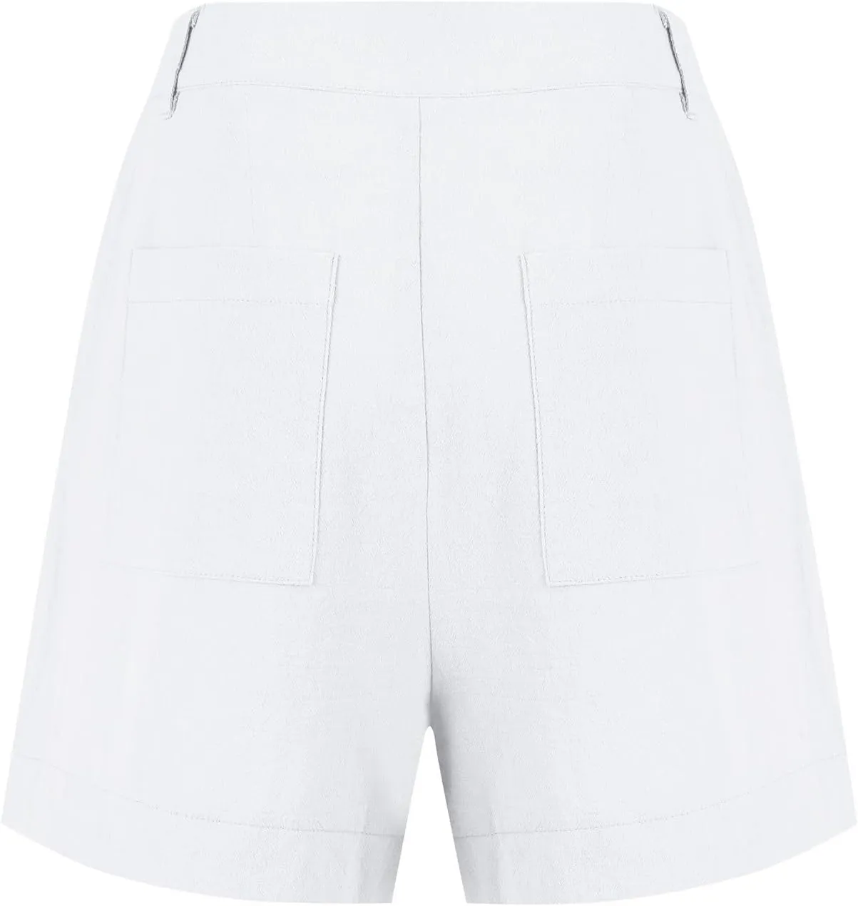 Womens Cotton Linen Shorts Summer Chino Shorts High Waisted Bermuda Shorts Dressy Wide Leg Shorts with Pockets