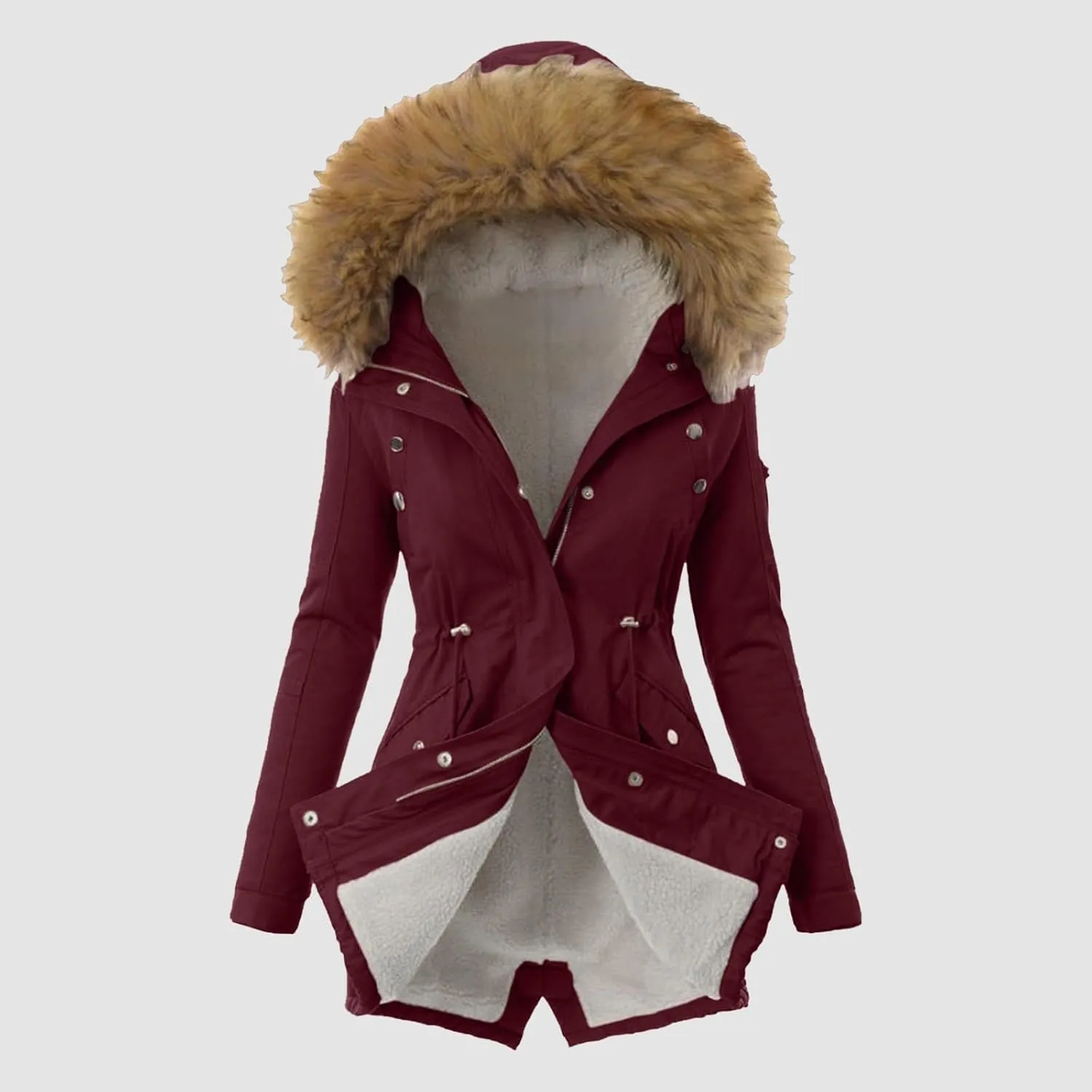 Womens Daily Plus Size Winter Coat Fashion Slim Hooded Puffer Jacket Thicken Thermal Long Sleeve Outwear 2024 Clothes