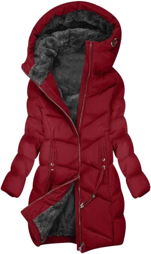 Women's Down Jackets Fleece Lined Thicken Parka Zip Up Winter Coats Daily Fashion Versatile Outerwear with Pockets