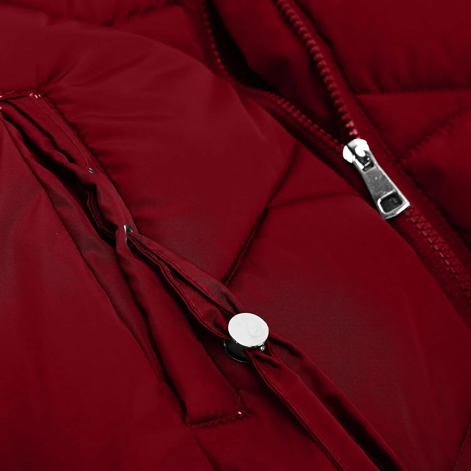 Women's Down Jackets Fleece Lined Thicken Parka Zip Up Winter Coats Daily Fashion Versatile Outerwear with Pockets