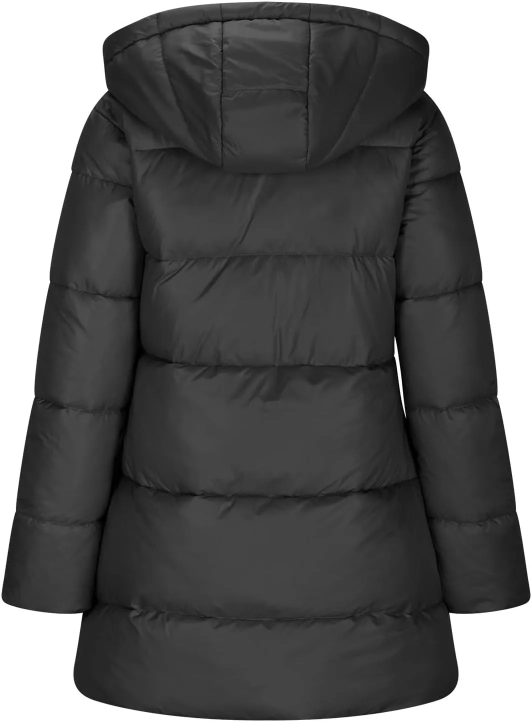 Women's Down Jackets Fleece Lined Thicken Parkas Drawstring Hooded Winter Coat Fashion Versatile Outerwear with Pockets