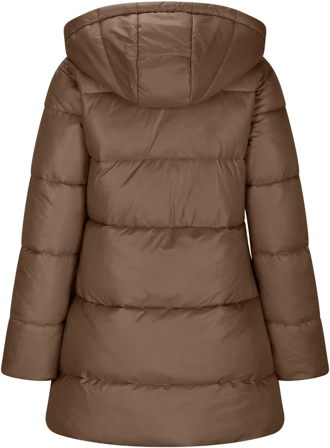 Women's Down Jackets Fleece Lined Thicken Parkas Drawstring Hooded Winter Coat Fashion Versatile Outerwear with Pockets