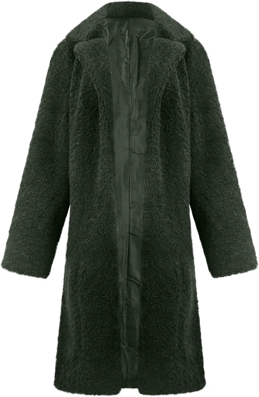 Women's Fuzzy Fleece Lapel Open Front Long Cardigan Coat Faux Fur Warm Winter Fashion Outwear Jackets 2024