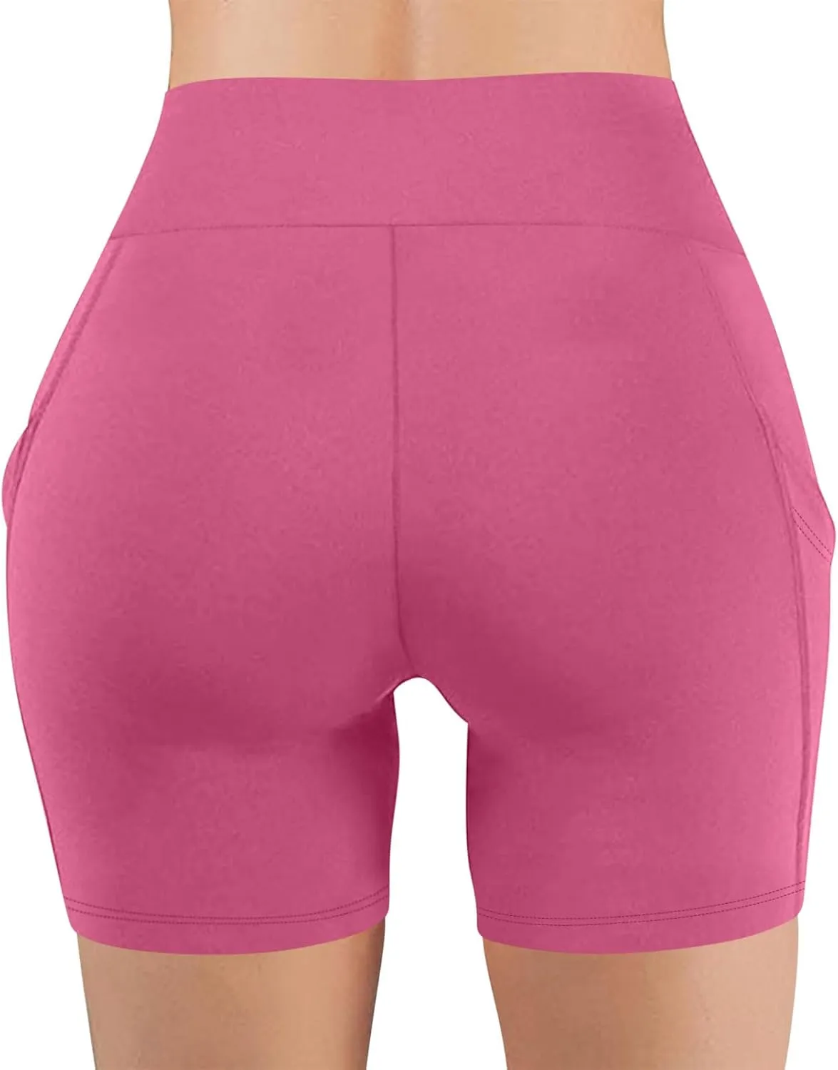 Women's High Waist Workout Biker Shorts with Pockets Yoga Running Athletic Gym Comfort Stretchy Tummy Control