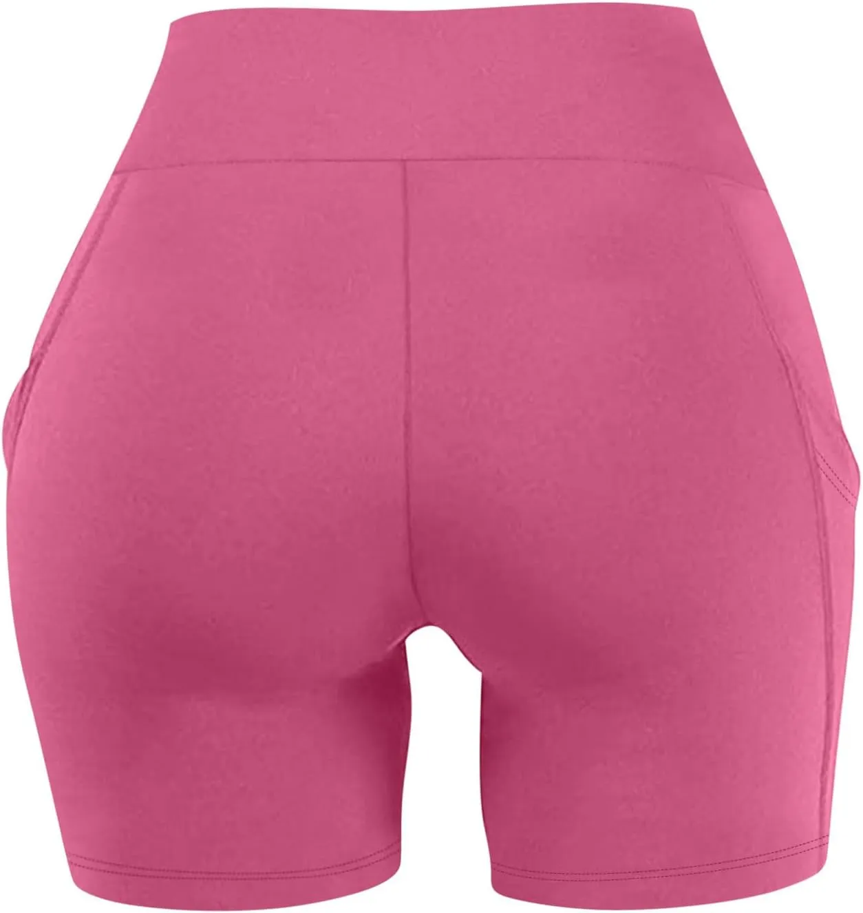 Women's High Waist Workout Biker Shorts with Pockets Yoga Running Athletic Gym Comfort Stretchy Tummy Control
