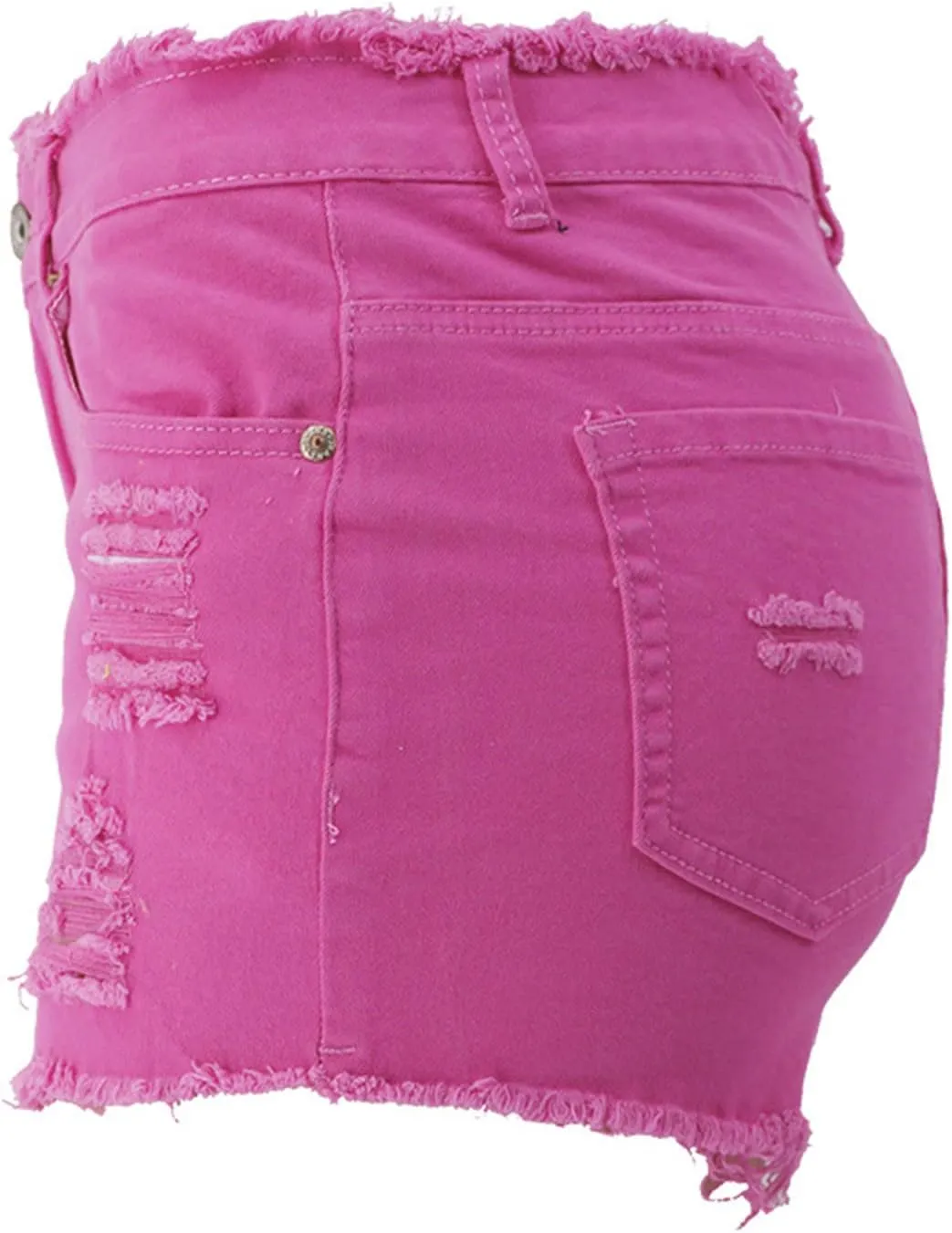 Womens Jean Shorts High Waisted Ripped Stretchy Shorts with Pockets Solid Denim Shorts Summer Casual Jeans Shorts