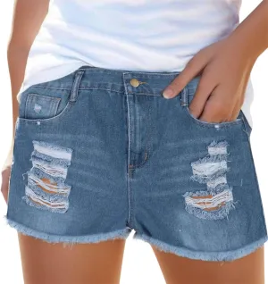 Womens Jean Shorts High Waisted Stretch Denim Shorts 2024 Trendy Casual Jean Vintage Shorts Hot Shorts with Pockets