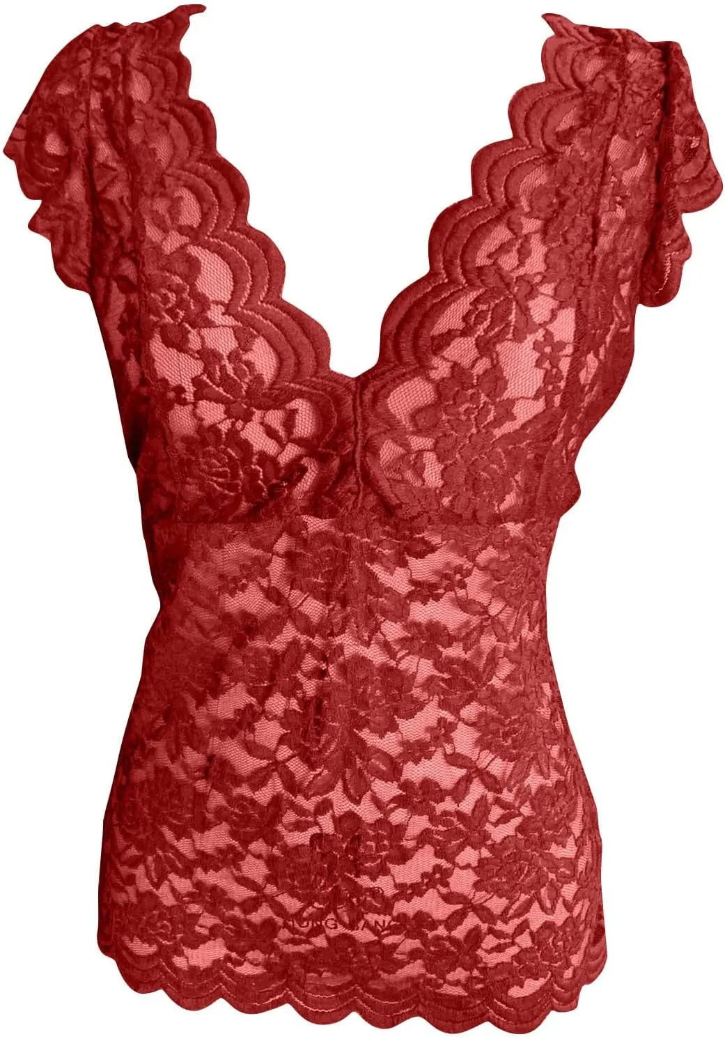 Women's Lace Tank Top Sleeveless V-Neck Floral Embroidered Camisole Casual See Through Tunic Blouse Tee Shirt