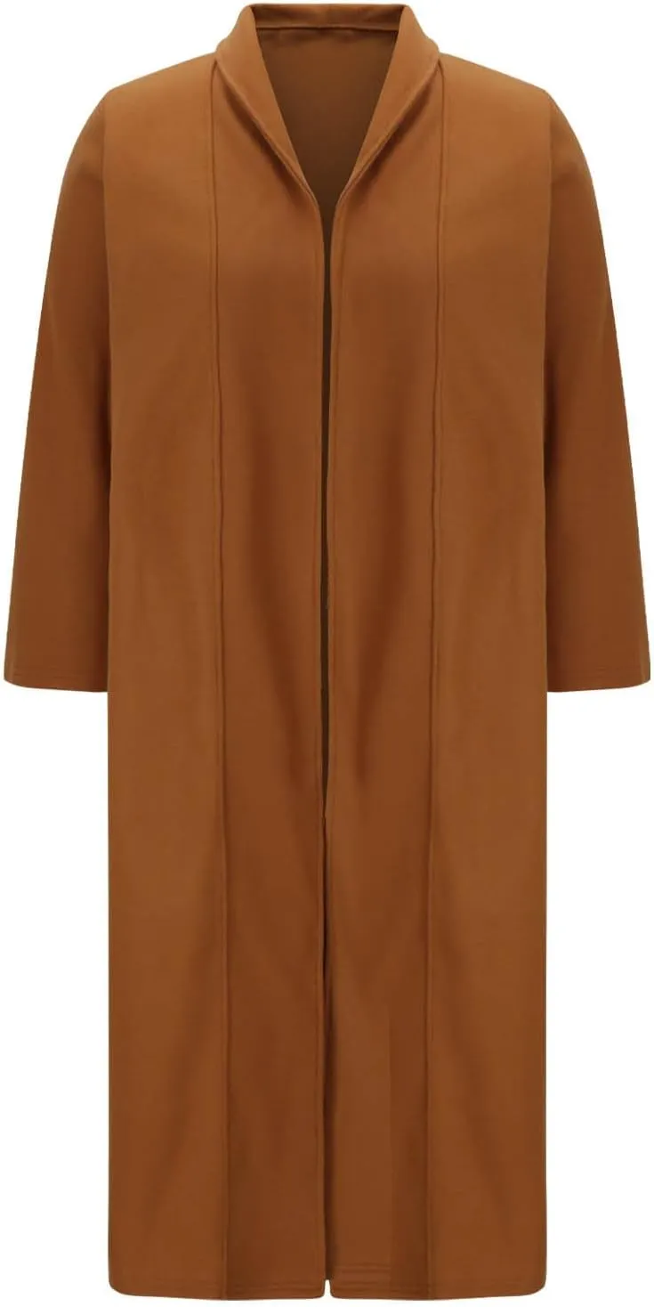 Women's Lapel Collar Coats Mid Long Pea Coats Warm Thicken Trench Jacket Elegant Simple Oversized Winter Coats