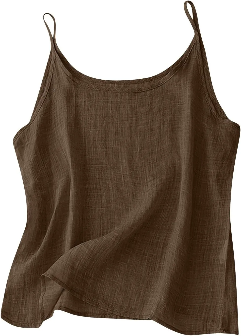 Womens Linen Tank Top Sleeveless Spaghetti Strap Top Casual Solid Color Tops Dressy Fashion Tops Summer Flowy Tank Top