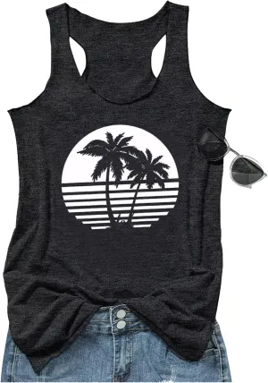 Womens Mandala Vintage Graphic Racerback Tank Tops Summer Casual Loose O-Neck Tanks Vest Vacation Classic-Fit Shirt Cami