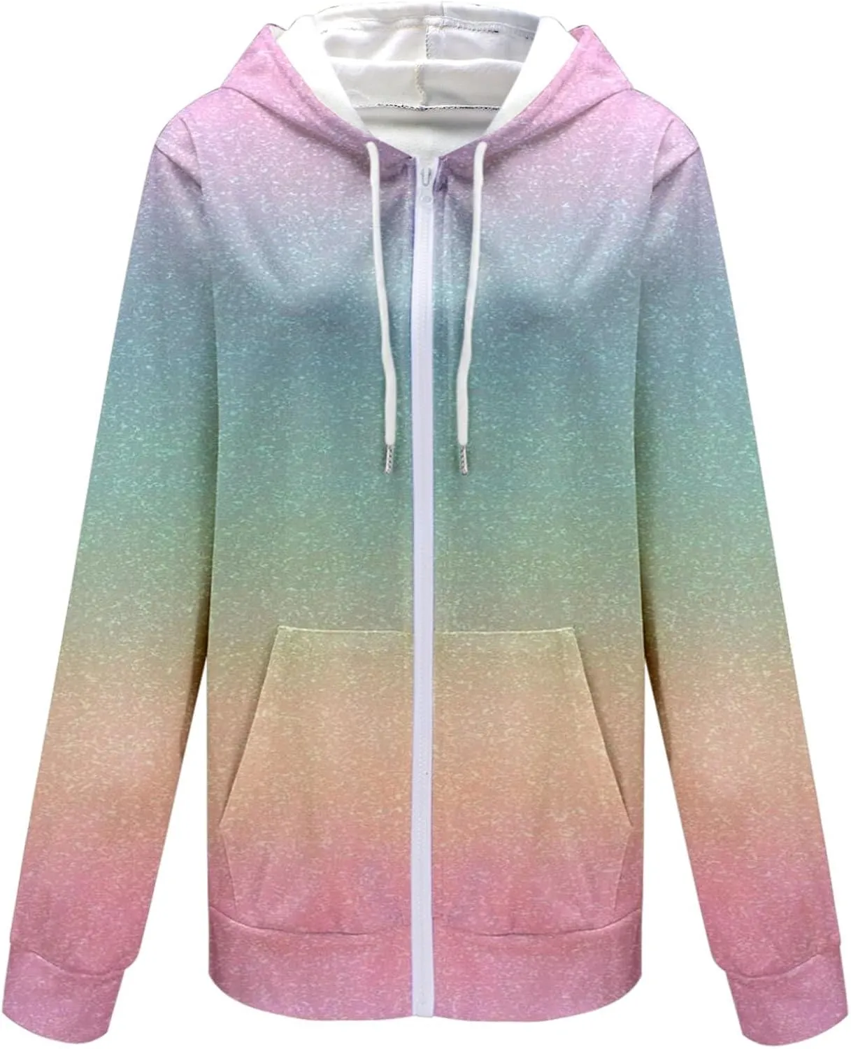 Women's Oversized Full Zip Hoodies Lightweight Casual Y2K Fashion Sweatshirts 2023 Fall Trendy Jackets Streetwear
