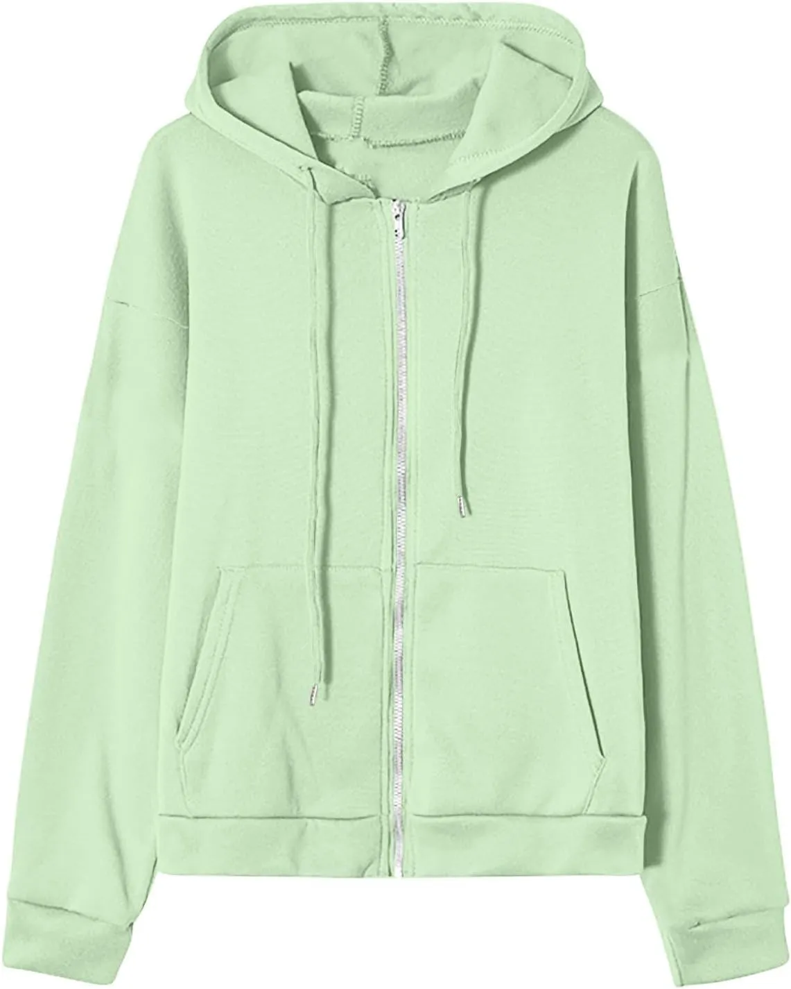 Women's Oversized Y2K Hoodies Zipper Drawstring Hooded Jackets 2023 Trendy Lightweight Dressy Streetwear with Pockets
