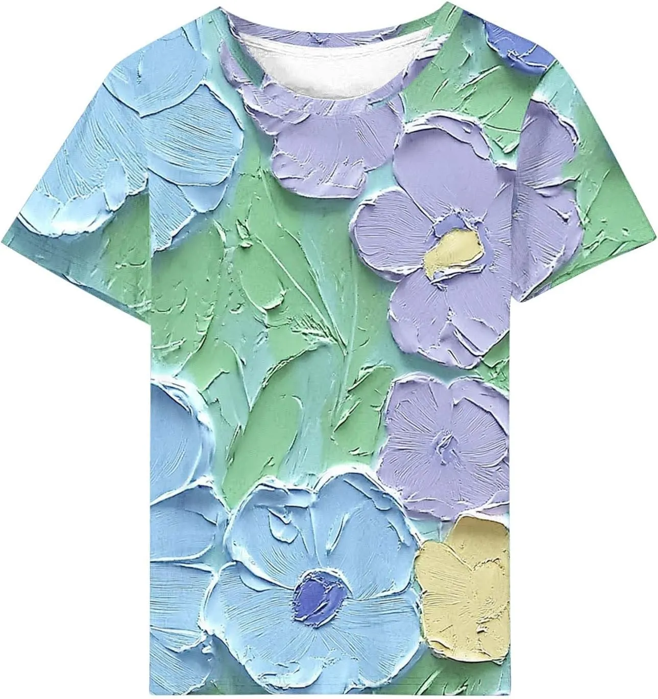Womens Short Sleeve Summer Tops Plus Size Graphic Print Crewneck Heart T-Shirt Casual Loose Fit Workout Tees Outfits