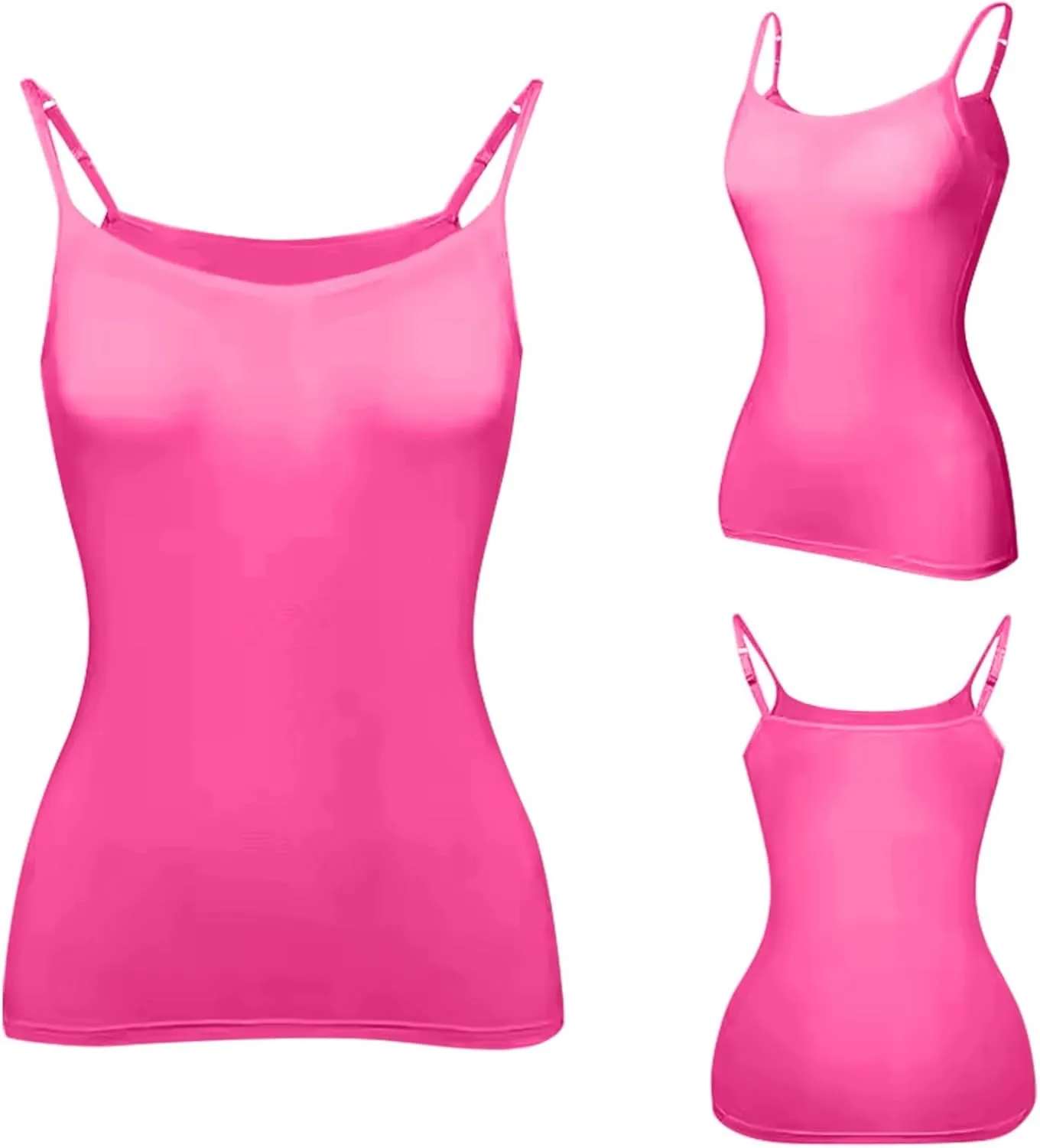 Women's Summer Shelf Bra Camisole Tops Adjustable Spaghetti Strap Cami Tank Cotton Undershirts