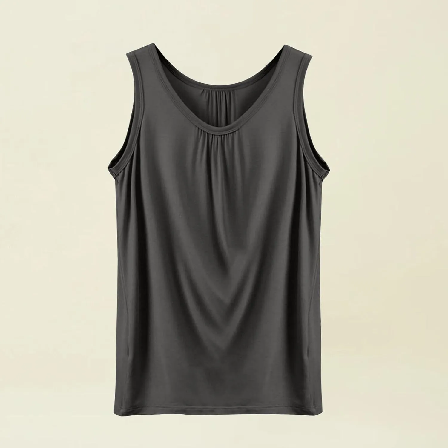 Women's Summer Tank Tops Loose Fit Pleated Scoop Neck Shirts Casual Sleeveless Tops for Beach Vacation
