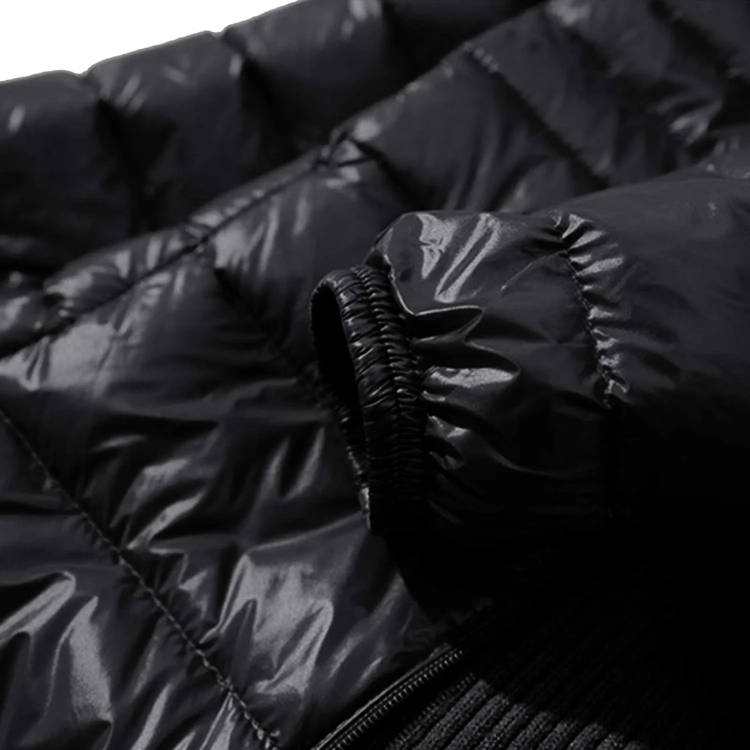 Women's Warm Winter Glossy Down Jacket Ultralight Long Down Outerwear Puffer Jacket Hooded Coat Zip-Up Thicken Long-Sleeve