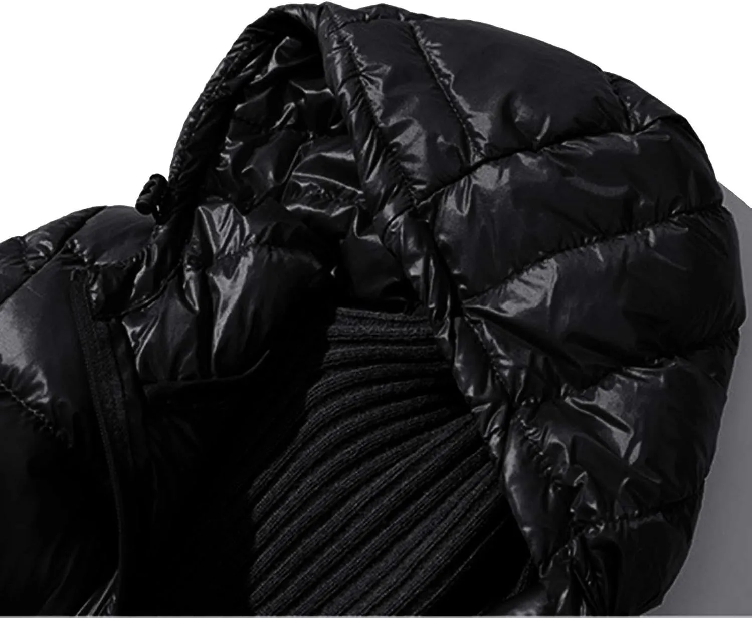 Women's Warm Winter Glossy Down Jacket Ultralight Long Down Outerwear Puffer Jacket Hooded Coat Zip-Up Thicken Long-Sleeve