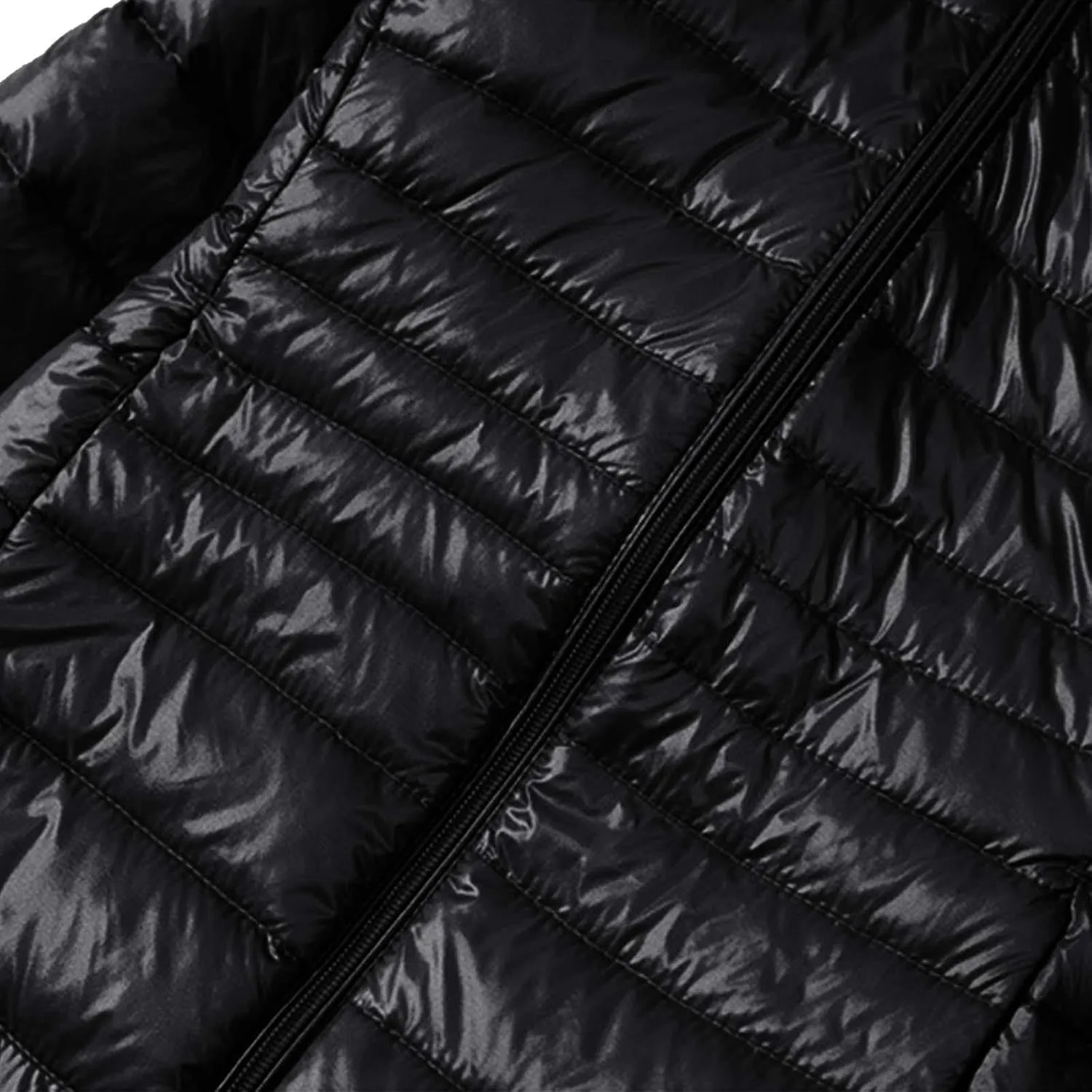 Women's Warm Winter Glossy Down Jacket Ultralight Long Down Outerwear Puffer Jacket Hooded Coat Zip-Up Thicken Long-Sleeve
