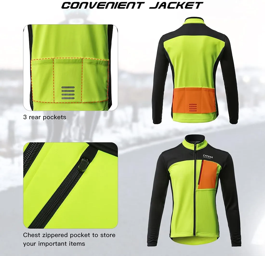 Womens Windproof Fleece thermal Jacket Running Cycling Sports Bicycle Jackets, Warm Windbreaker Coats For Women