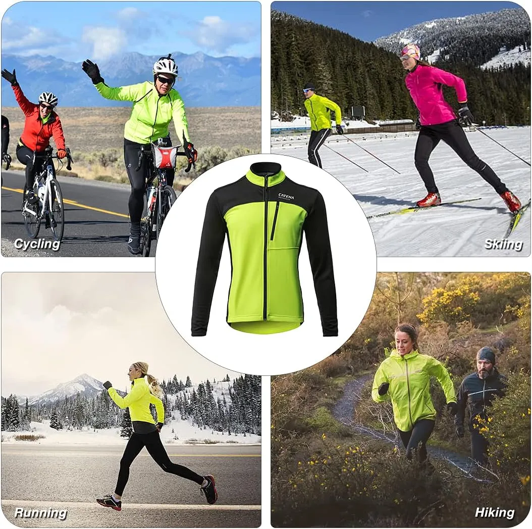 Womens Windproof Fleece thermal Jacket Running Cycling Sports Bicycle Jackets, Warm Windbreaker Coats For Women