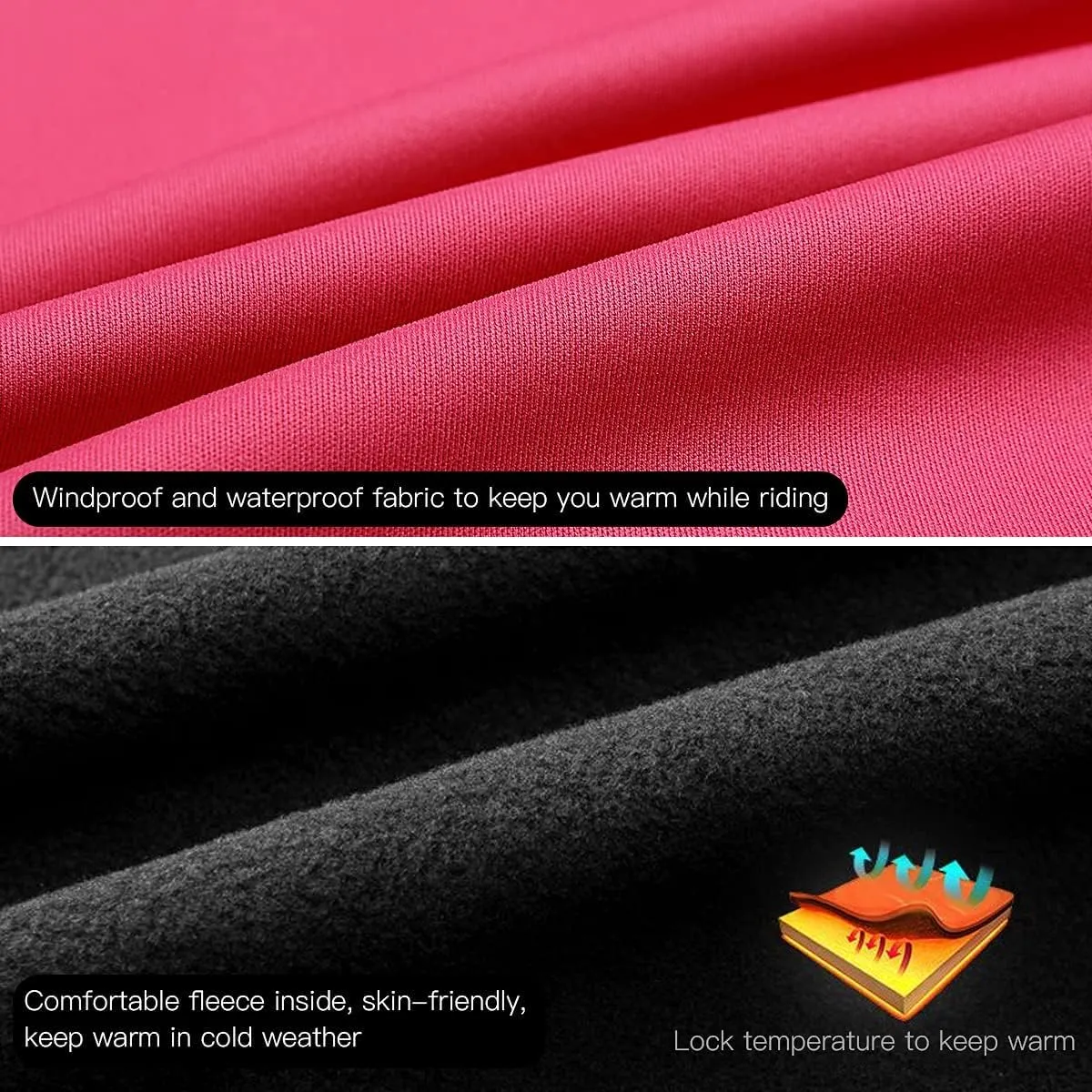 Womens Windproof Fleece thermal Jacket Running Cycling Sports Bicycle Jackets, Warm Windbreaker Coats For Women