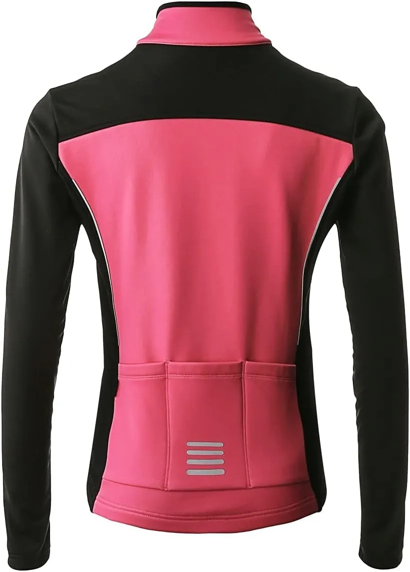 Womens Windproof Fleece thermal Jacket Running Cycling Sports Bicycle Jackets, Warm Windbreaker Coats For Women