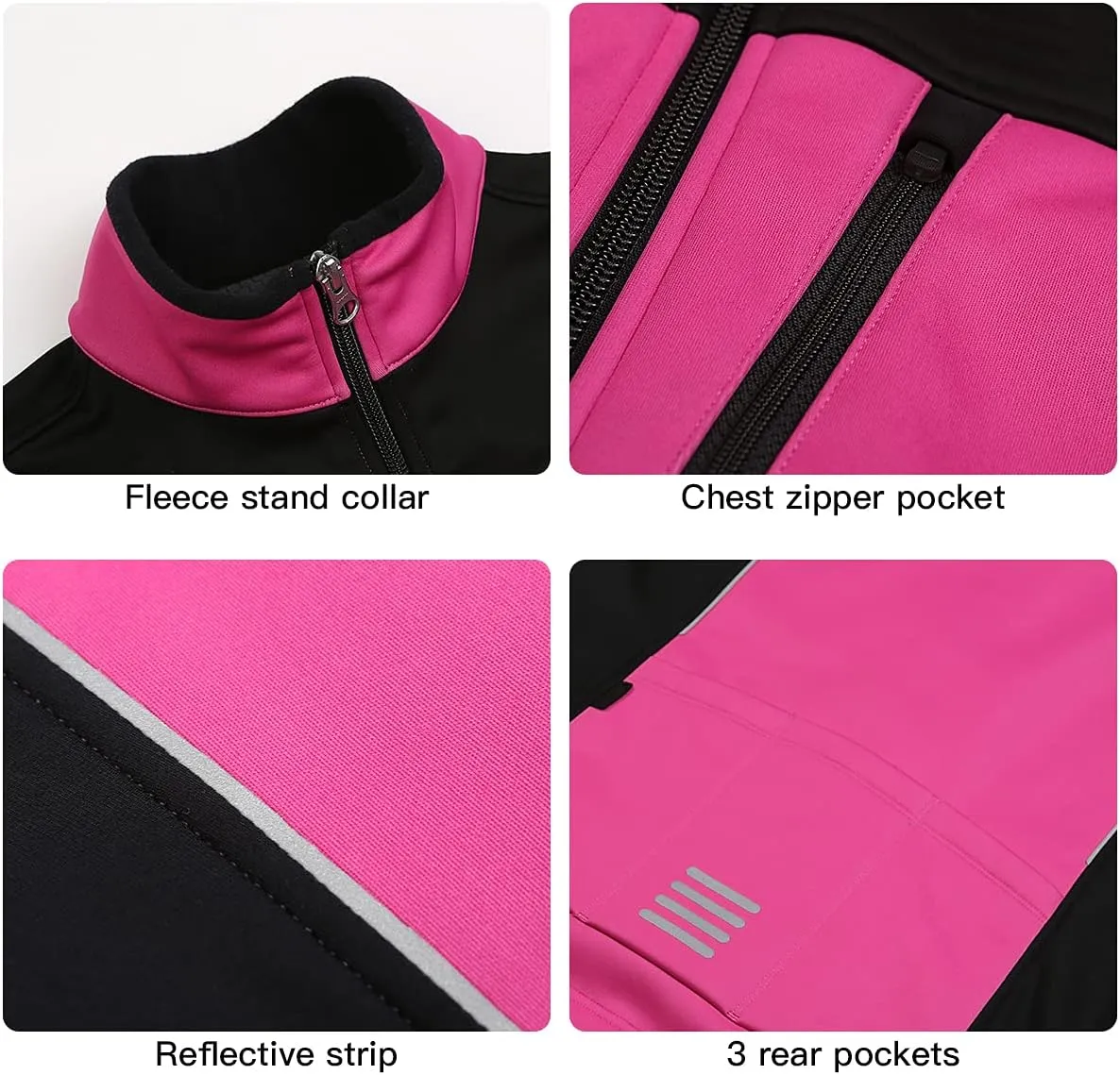 Womens Windproof Fleece thermal Jacket Running Cycling Sports Bicycle Jackets, Warm Windbreaker Coats For Women