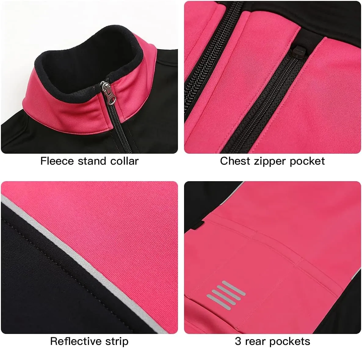 Womens Windproof Fleece thermal Jacket Running Cycling Sports Bicycle Jackets, Warm Windbreaker Coats For Women