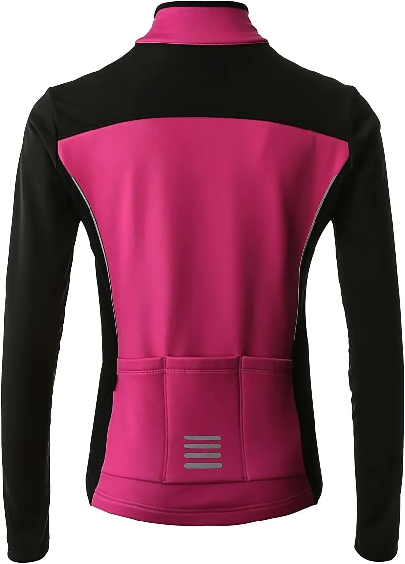 Womens Windproof Fleece thermal Jacket Running Cycling Sports Bicycle Jackets, Warm Windbreaker Coats For Women