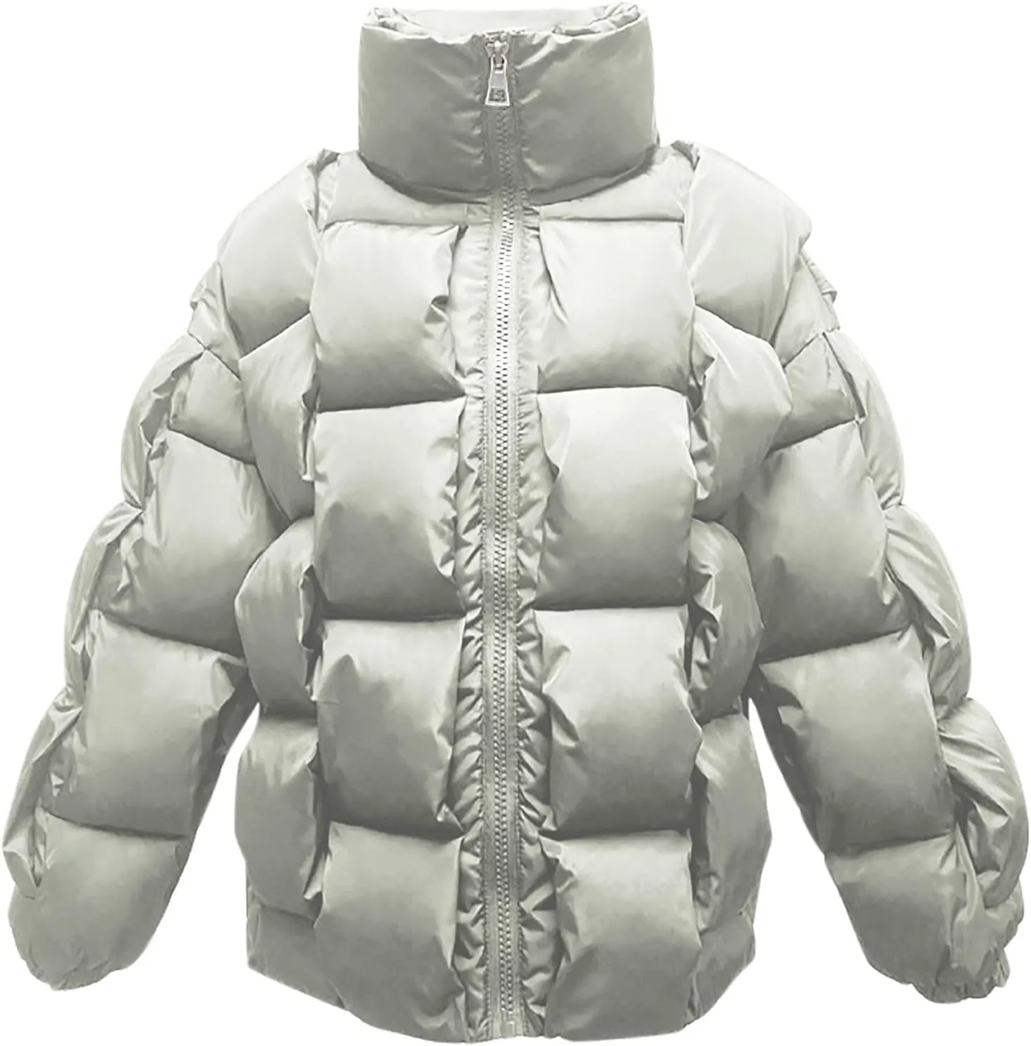 Women's Winter Coat Puffer Thicken Padded Down Jacket Outdoor Shearling Quilted Warm Casual Zipper 2024 Trendy Parka Outwear
