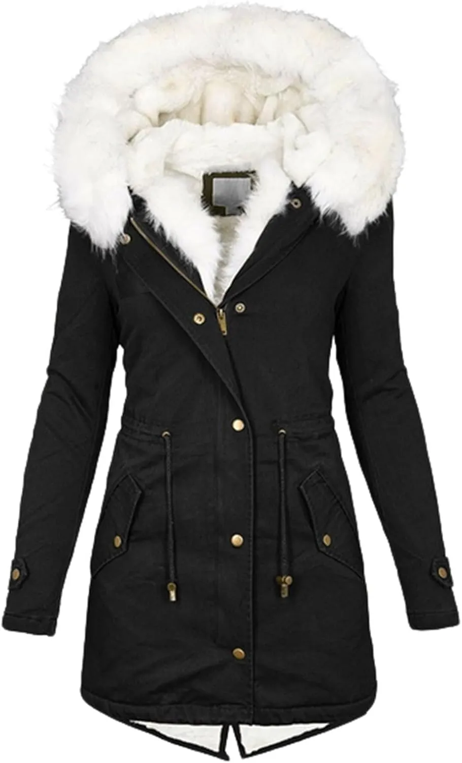 Womens Winter Coats with Hood Thicken Quilted Puffer Parka Jacket Oversized Long Sherpa Jackets Warm Bubble Coat