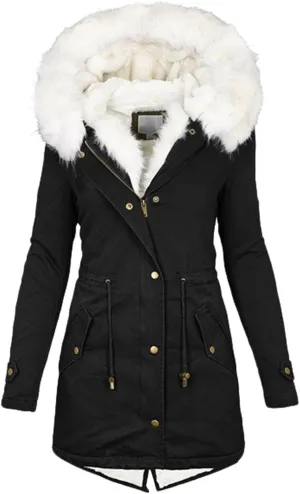 Womens Winter Coats with Hood Thicken Quilted Puffer Parka Jacket Oversized Long Sherpa Jackets Warm Bubble Coat