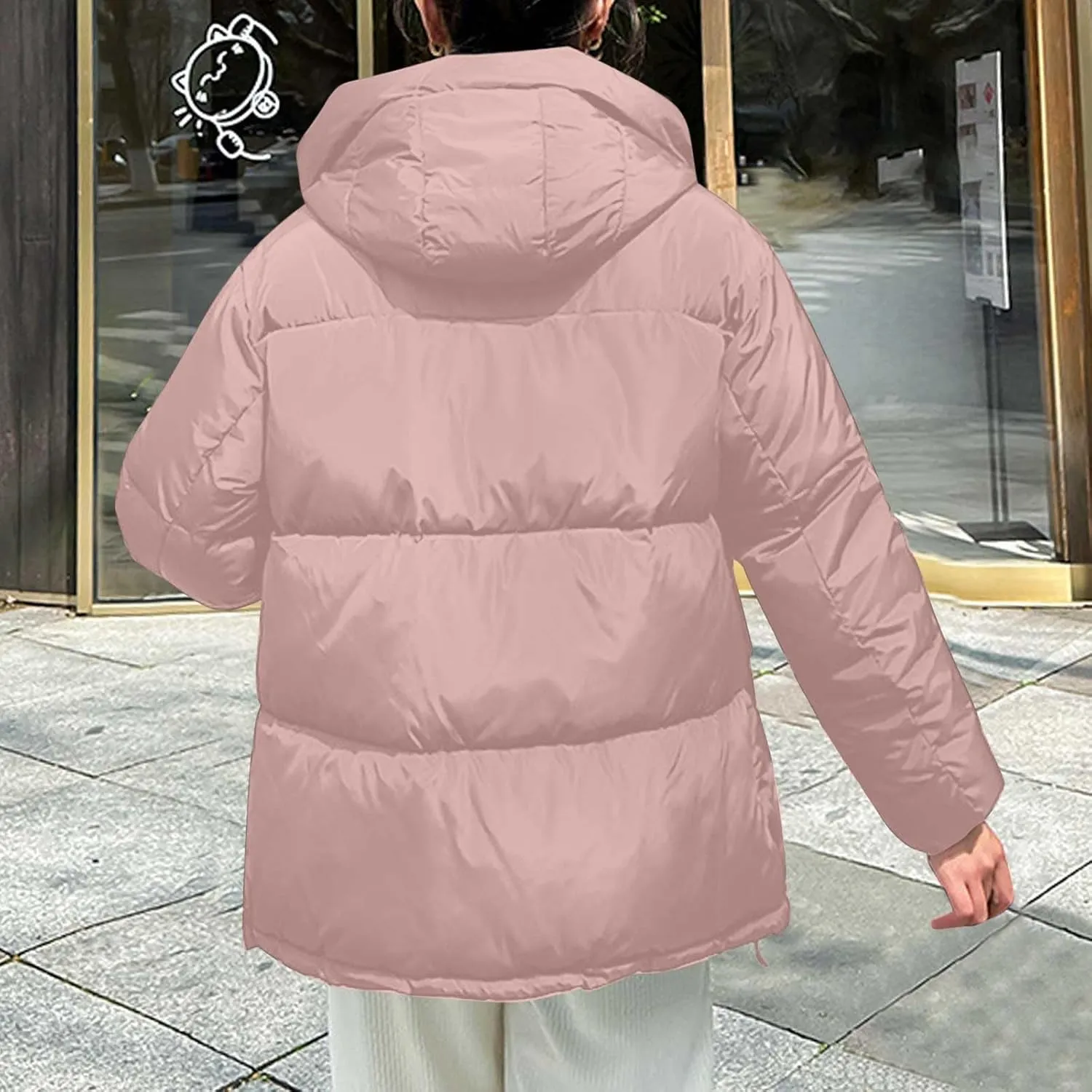 Women's Winter Thickened Padded Warm Down Coat Jacket Quilted Hooded Puffer jacket Oversized 2024 Trendy Parka Outerwear