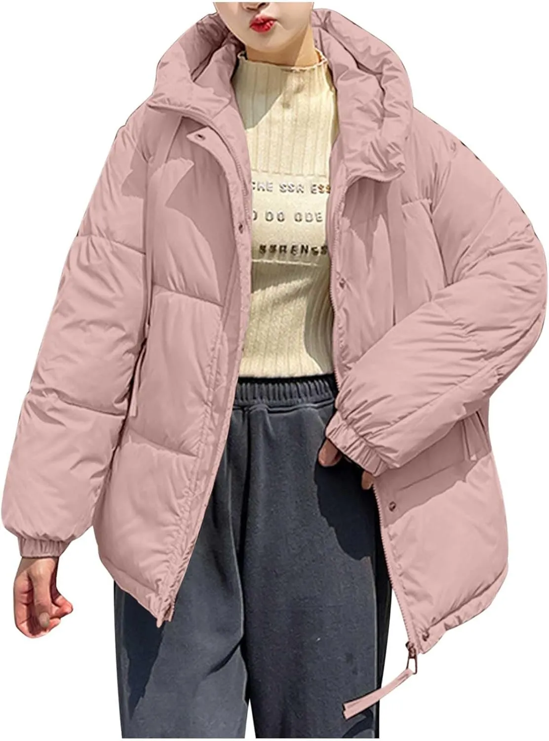 Women's Winter Thickened Padded Warm Down Coat Jacket Quilted Hooded Puffer jacket Oversized 2024 Trendy Parka Outerwear