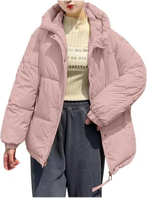 Women's Winter Thickened Padded Warm Down Coat Jacket Quilted Hooded Puffer jacket Oversized 2024 Trendy Parka Outerwear